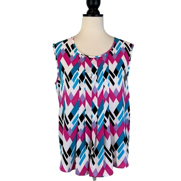 Nine West Sleeveless Blouse Multicolor (B31#14) - Picture 1 of 10